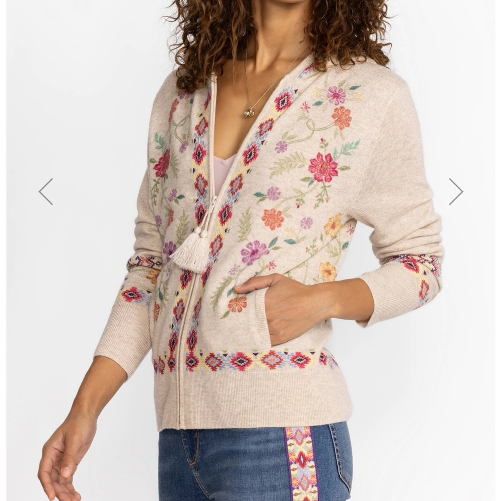 Johnny Was Phobe Embroidered Sweater NWT Size XS